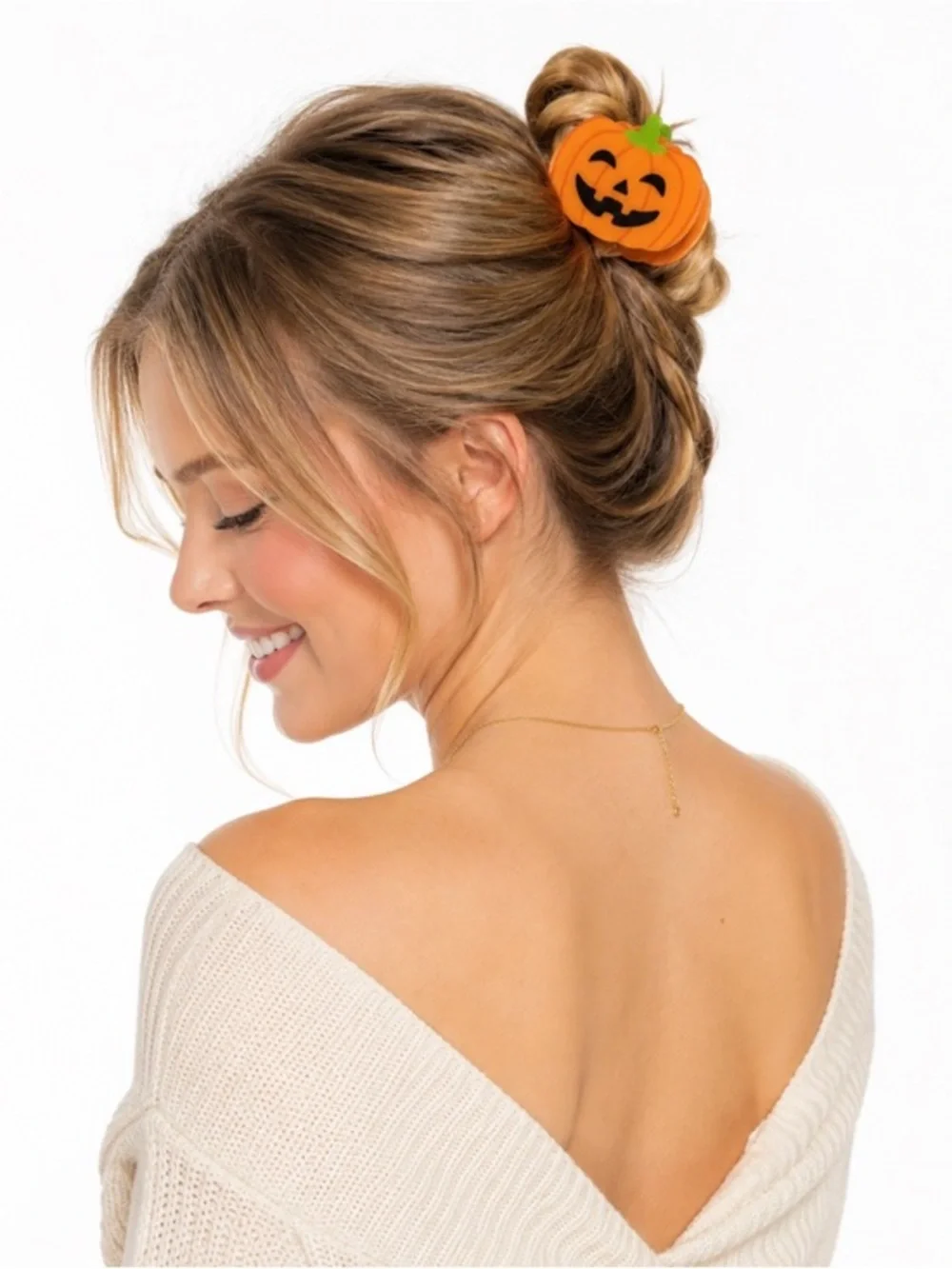 NEW Cute Halloween Jack-O’-Lantern Pumpkin Hair Claw Clip Orange Fall Autumn